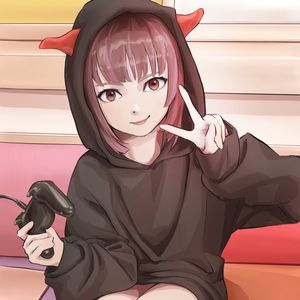 Preview wallpaper girl, gamer, gamepad, joystick, anime