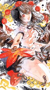 Preview wallpaper girl, garland, watercolor, anime