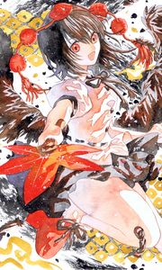 Preview wallpaper girl, garland, watercolor, anime