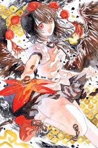 Preview wallpaper girl, garland, watercolor, anime