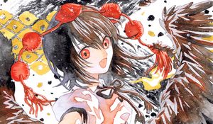Preview wallpaper girl, garland, watercolor, anime