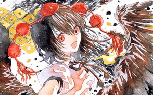 Preview wallpaper girl, garland, watercolor, anime