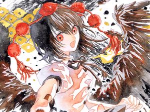 Preview wallpaper girl, garland, watercolor, anime