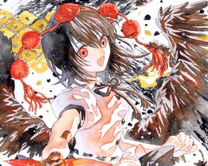 Preview wallpaper girl, garland, watercolor, anime