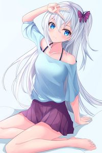 Preview wallpaper girl, gesture, anime, art, cute