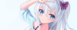 Preview wallpaper girl, gesture, anime, art, cute
