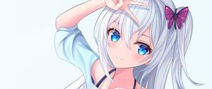 Preview wallpaper girl, gesture, anime, art, cute