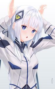 Preview wallpaper girl, gesture, anime, white
