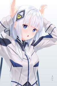 Preview wallpaper girl, gesture, anime, white