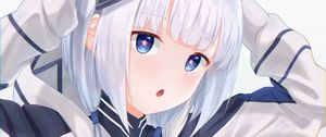 Preview wallpaper girl, gesture, anime, white