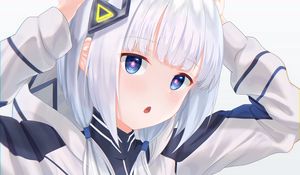 Preview wallpaper girl, gesture, anime, white