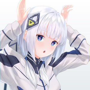 Preview wallpaper girl, gesture, anime, white