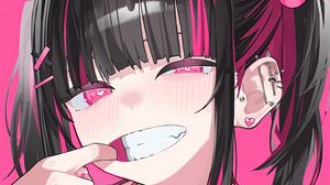 Preview wallpaper girl, gesture, art, anime, pink