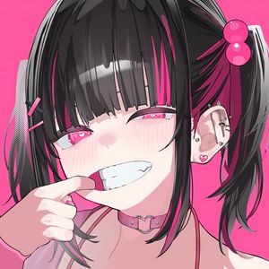 Preview wallpaper girl, gesture, art, anime, pink