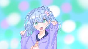 Preview wallpaper girl, gesture, dance, anime, art