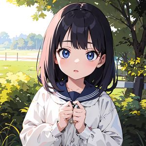 Preview wallpaper girl, gesture, dress, blush, anime