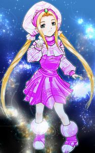 Preview wallpaper girl, gesture, dress, glow, anime
