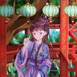Preview wallpaper girl, gesture, eyes, anime
