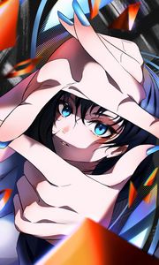 Preview wallpaper girl, gesture, glance, anime, art