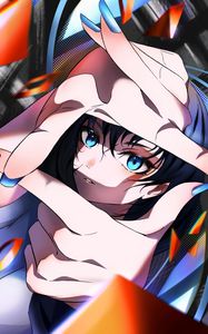 Preview wallpaper girl, gesture, glance, anime, art