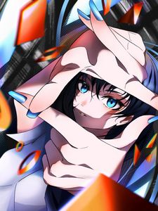 Preview wallpaper girl, gesture, glance, anime, art