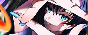 Preview wallpaper girl, gesture, glance, anime, art