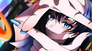 Preview wallpaper girl, gesture, glance, anime, art