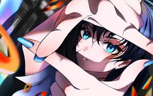 Preview wallpaper girl, gesture, glance, anime, art