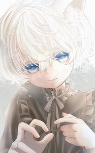Preview wallpaper girl, gesture, glance, anime, light