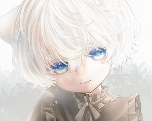 Preview wallpaper girl, gesture, glance, anime, light