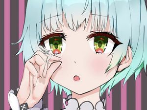 Preview wallpaper girl, gesture, glance, anime, art, cute