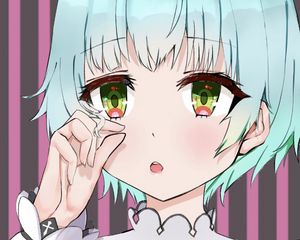 Preview wallpaper girl, gesture, glance, anime, art, cute