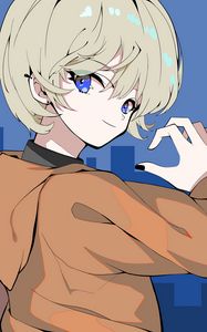 Preview wallpaper girl, gesture, glance, jacket, anime