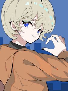 Preview wallpaper girl, gesture, glance, jacket, anime