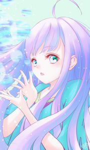 Preview wallpaper girl, gesture, glance, anime, art, purple