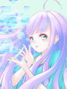 Preview wallpaper girl, gesture, glance, anime, art, purple