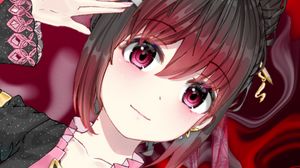 Preview wallpaper girl, gesture, jewelry, anime, art, red