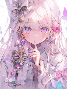 Preview wallpaper girl, gesture, jewelry, anime