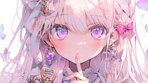 Preview wallpaper girl, gesture, jewelry, anime