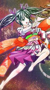 Preview wallpaper girl, gesture, kimono, movement, anime