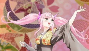 Preview wallpaper girl, gesture, kimono, anime