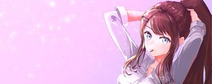 Preview wallpaper girl, gesture, ponytail, anime, art