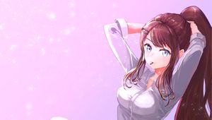 Preview wallpaper girl, gesture, ponytail, anime, art