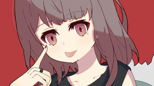 Preview wallpaper girl, gesture, protruding tongue, glance, anime