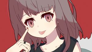 Preview wallpaper girl, gesture, protruding tongue, glance, anime