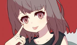 Preview wallpaper girl, gesture, protruding tongue, glance, anime