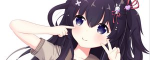 Preview wallpaper girl, gesture, smile, anime