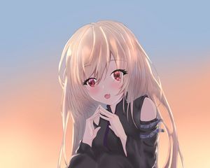 Preview wallpaper girl, gesture, smile, glance, anime