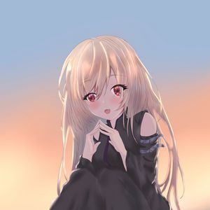 Preview wallpaper girl, gesture, smile, glance, anime