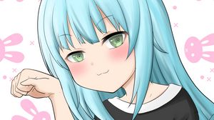 Preview wallpaper girl, gesture, smile, anime, cute